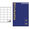 Aurora Store.it ETICHETTE AUTOADESIVE FORMATO A4 100 FOGLI 70x48 mm 18 PER FOGLIO LASER INKJET