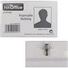 Aurora Store.it 50 PORTABADGE PVC TRASPARENTE CLIP SPILLA 5.1x8.9cm TESSERINO IDENTIFICATIVO