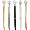 Operitacx Set 5 Penne Metallizzate a Sfera Con Design a Perla Penne Biro Personalizzabili Per Ufficio E Studio Inchiostro Nero Lunghezza 5.5 Pollici