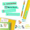 Gicaprice 230 Etichette personalizzate colorate scuola materiale didattico in 2 formati convenienza,180 adesivi 50x10mm e 50 adesivi 50x30mm,utili a segnare penne, quaderni, matite, libri,ecc. TURCHESE