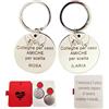 Handmade Portachiavi Personalizzati Incisi con Nome e Data - Idea Regalo Coppia, Casa Nuova, Amicizia e Famiglia - Confezione Regalo Inclusa - Lo Realizzo®