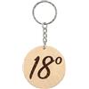 Generico 10 x Portachiavi Legno Rotondo Personalizzabile Incisione Laser Alta Precisione Segnaposto Elegante per Diciottesimo Compleanno e Feste Gadget Personalizzati (15, 50°)