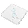 Generico Fazzoletto Battesimo bimbo bimba personalizzato con ricamo nome e data 100% cotone Made in Italy (con fiocco, azzurro)