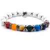 PSS Bracciale con pietra naturale giada 7 chakra | Aiden