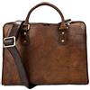 ItalianHandbags Borsa messenger pelle moro borsa notebook borsa tablet uomo donna marrone cartella porta laptop borsa in pelle con manici e tracolla borsa spalla