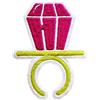 Bling! Handmade Anello di Caramella Toppa Ricamata Termoadesiva Ring Pop | Cucire | Emblema Applique Distintivo Spilla Abbigliamento T-shirt Jeans Cappelli Pantaloni Borse Accessori Giacche Zaino | 7cm
