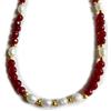 Generic Collana girocollo con pietrine dure e perle di fiume (Bordeaux)