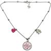 Handmade Collana Girocollo Donna in Acciaio per Maestra con frase e charms | Ciondolo Frase per Maestre Fatto a Mano con Resina Colata, Charm Cuore Fucsia Fatto a Mano