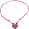 Generico Collana cuore con cordino cotone cerato - vari colori (Rosso)