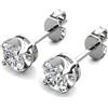 Generic Orecchino Argento sterling 925 Moissanite Diamante 0,25 carati 4,0 mm GRA - Certificato