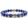 Generic Bracciale in sodalite braccialetto con perline blu testa di Buddha argento 8 mm in acciaio inossidabile (Anello del Budda)