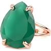 ANEMONE JEWELRY Anelli Gemma - Anello Onice Verde di Oro Rosa - Gioielli Dichiarazione per Donne - Moda Formale, Casuale e Gioielli Regalo per Sorella, Mamma, Amica, Compagna - Kit Regalo Incluso