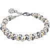 ParticolarModa Bracciale Donna Nodini Intrecciato Quadrifoglio Portafortuna leggero in alluminio e acciaio Made in Italy 6 mm (Regolabile da 19 a 22 cm (x polso 16-18), Argentato/Dorato/Fumè)