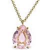 ANEMONE JEWELRY Anemone Dichiarazione Pera Collana di Quarzo Rosa - Collana con Ciondolo Gemma Rosa - Collane Unico in Oro 14k per Donne - Gioielli di Moda, Gioielli Pietra Nascente, Gioielli di Dichiarazione