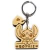 Faltec Portachiavi personalizzato in legno Stitch con cuoricino- personalizzalo col tuo nome- gadgets per festa a tema Stitch