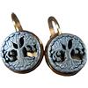 Lady Mirage unique & handmade Orecchini placcati oro rosa albero della vita con ematite/Tree of Life Rose Gold Plated Earrings with Hematite