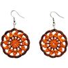 Meraki Studio Orecchini tondi/mandala, orecchini grandi all'uncinetto, arancione e marrone, Gioielli all'uncinetto, stile boho, Made in Italy, Bijoux da donna, Lavorazione Artigianale