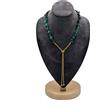 INNUENDO Collana con pietre naturali di Malachite e componenti in acciaio. Fatto a mano. Handmade.