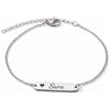 Collana dream Bracciale Personalizzato con Nome in Acciaio Inossidabile - Incisione Nome o Testo a Scelta - Idea Regalo Donna Uomo - CollanaDream (Argento)
