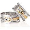 gumuscum Set di fedi nuziali con nodo d'amore Set di fedi nuziali abbinate per coppia in argento sterling 925 Personalizzato per uomo e donna