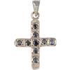 Generico Dainty Sapphire Cross Pendant 925 Sterling Silver Birthstone Cross Pendant September Birthstone Gift for Mom/Granny First Communion Gift