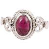 Generico Natural Garnet Ring in 925 Sterling Silver Handmade Oval Cab Ring Birthday Gift For Her Lightweight Jewelry (US 8)
