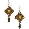 Generico handmade orecchini pendenti goccia pietra dura verde in tessitura di perline regalino amica