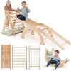 Goodevas Struttura da arrampicata extra large 5 in 1 indoor per bambini piccoli - scala triangolare, arco da arrampicata, rampa da arrampicata e rete, cuscino, struttura da arrampicata Montessori, per