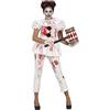 FIESTAS GUIRCA Costume Da Clown Insanguinato - Completo Bianco Con T-Shirt E Pantaloni Per Donna Adulta Taglia L 46-48