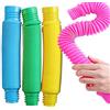 Milaloko Pop Multi-Color XL Tubes (Toobs) Giocattolo sensoriale - Confezione da 4