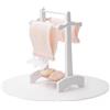 Odoria Casa delle Bambole Portasciugamani Miniatura: 1/12 Scala Porta Asciugamani da Terra con Tappeto per Bagno - Mini Accessori in Legno Bianco