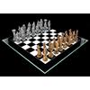 Figuren Shop GmbH Gioco di scacchi Egiziano vs. Romani Argento Oro - Set di scacchi in vetro Scacchi Figure Storia Antica