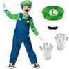 DISGUISE Super Mario Deluxe - Costume Luigi da ragazzo, taglia M, colore: verde