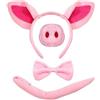 Fartoni Costume Maiale Con Cerchietto Naso Papillon E Coda Costume Da Maiale Per Bambino O Bambina Ideale Per Carnevale Festa O Eventi Tematici Cerchietto Con Accessori Per Costume Da Animale