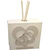 oggettando Profumatore in Ecopelle bianco CUORE FEDI Bomboniere Matrimonio, Battesimo, Comunione, Cresima, Laurea, Anniversari di Matrimonio e regali utili, originali ed economici. (Legno Tortora)