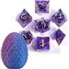 Buithafu DND - Set di 7 dadi Liquid Core Sharp Edge Dragon Eye con guscio stampato 3D, per dungeons and Dragon Table Game