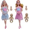 Grtheenumb Baby Doll, 2 Pezzi di Bambola Incinta, fantasioso Giocattolo di Gomma per la Famiglia con 2 Bambini per la Madre Incinta, Giocattoli educativi creativi per Bambini
