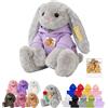 DRAJOIN Peluche Coniglietto Personalizzato Con Testo E Foto, Bunny Stuffed Animal Animale Di Peluche Su Misura Come Primi Regali Di Pasqua Per Ragazzi E Ragazze A Pasqua E Compleanno, 25cm