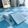 YMXBHN Tappeto in schiuma peluche Tappetino da arrampicata antiscivolo 12 pezzi Piastrelle per pavimenti ad incastro morbido Tappetino puzzle soffice - 12x12 pollici (Color:azzurro + blu scuro)