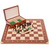 SQUARE GAME SQUARE - Professionale Scacchi in legno Set n. 6 MOGANO COR + 2 x Extra Donna - Scacchiera in legno + I pezzi degli scacchi Staunton 6