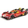 Burago Bburago FERRARI RACING 499P LE MANS HYPERCAR (2024) AF CORSE #50 - Custodia rigida deluxe - Scala 1:18 - Modello di auto da corsa da collezione incredibilmente dettagliato