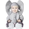 FIESTAS GUIRCA | Costume Elefante Bebè (12-18 Mesi) - Cappuccio, Tuta, Piedi e Proboscide - Costumi di Animali per Halloween, Carnevale e Feste in Maschera - Ideale per Bebè Unisex - Grigio