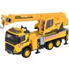 Majorette Gru Volvo FMX Truck Crane (22 cm) - grande veicolo da cantiere con braccio estensibile, verricello, ruota libera e pneumatici in gomma, giocattolo per bambini dai 3 anni in su
