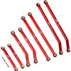 INJORA CNC Alluminio Links Set Liquidazione Elevata 4 Links Set per 1/24 RC Crawler Car Axial SCX24 Gladiator AXI00005, 8PCS(Rosso)
