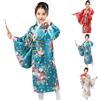 Generico Kimono Bambina Vestito Giapponese Elegante Vestito Abito Tradizionale Costume da Ragazza Abbigliamento per Bambini Abiti Kimono e Gonna Sottoveste Geisha Costume per Carnevale Cosplay (7-8 Years)