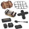 Ezweiji RC Crawler Car Decorazione da tetto 12 in 1 contenitore per serbatoio, rete bagagli, pala, per Traxxas Desert Racer Slash1/18 TRX4M 1/24 SCX24 RC Crawler Car Truck Barre portapacchi (Nuovo)
