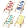 Odoria 1/12 Miniatura Sedia Sdraio Accessori Spiaggia per Casa delle Bambole, 4 Pezzi