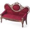 Odoria Casa delle Bambole Chaise Longue: 1/12 Scala Miniatura Divano Rosso per Ufficio Soggiorno e Salotto Vittoriano Vintage - Mini Divanetto Sedia di Lusso Mobili Legno