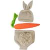 ibasenice Set Vestiti Ragazzo Ragazza Cappello Orecchie Coniglio, Outfit Fotografico Neonata 3-4 Mesi in Filato Lana Traspirante, Caldo e Leggero Per Sessioni Foto, Compleanni e Feste