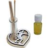 DLM Bomboniere DLM-A188 Bomboniere 12 profumatori cuore in legno con bimbo calcio calciatore 12 profumi e 12 scatole regalo per battesimo comunione cresima 18 compleanno e cerimonie a tema sport